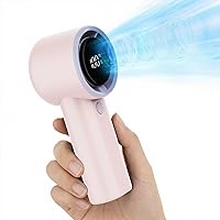 Vista 10 de Portable Handheld Turbo Fan,5000mAh Battery, Up to 20H Runtime, Handheld Turbo Fan with 5 Speeds & LED Display,Turbo Fan Handheld for Travel/Outdoor