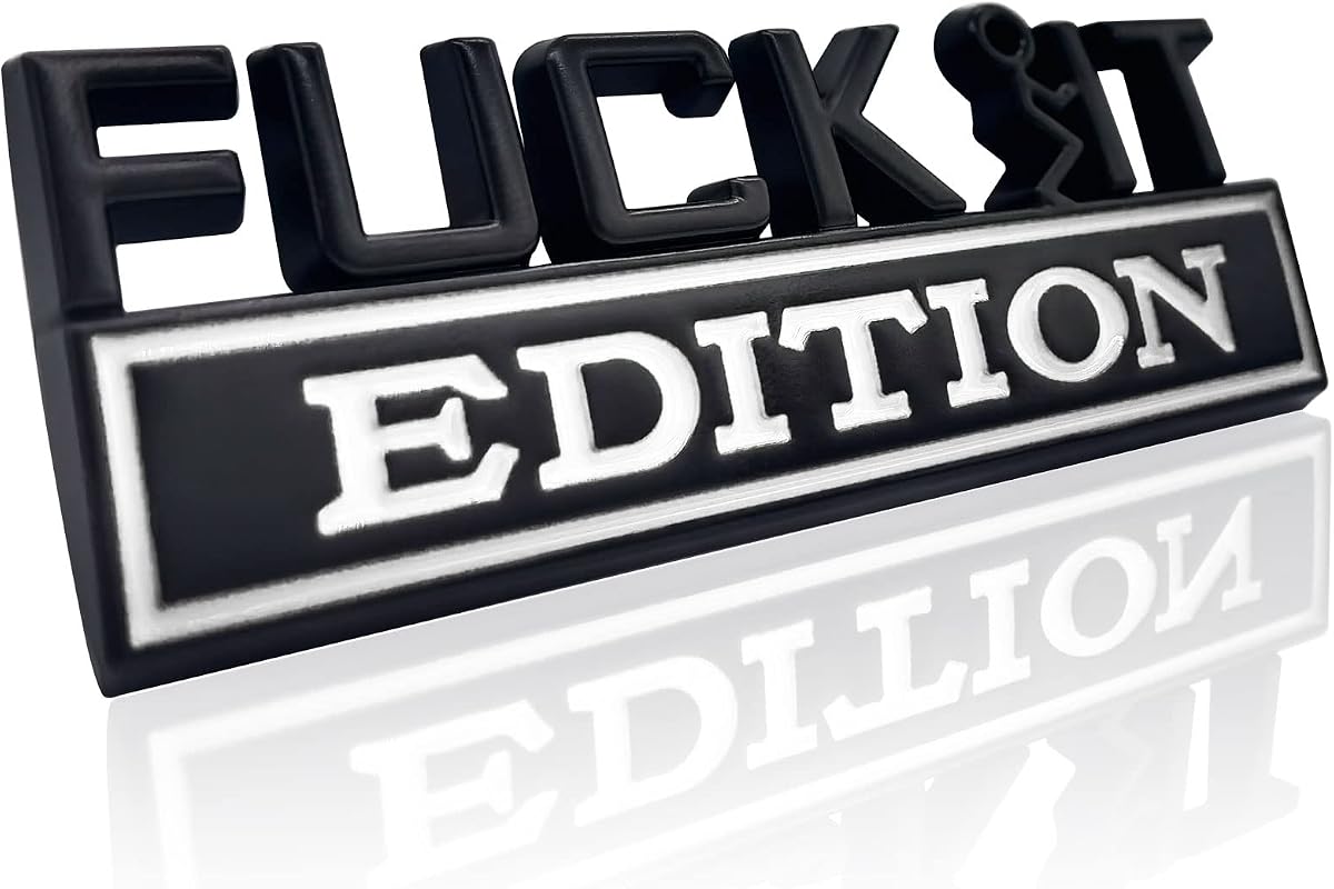 Fuck IT Edition Emblem, Car Exterior Emblems Badge 3D Sticker Decal | Fuck-IT Edition Emblem 3D Fender Badge Decal, 3D Fender Badge Decal Car Truck Replacement, Fit for Cars