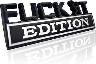 Fuck IT Edition Emblem, Car Exterior Emblems Badge 3D Sticker Decal, Fuck-IT Edition Emblem 3D Fender Badge Decal, 3D Fender Badge Decal Car Truck Replacement, Fit for Cars