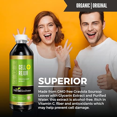 Miniatura 7 de Extracto de guanábana orgánico renovar células extracto de hoja de graviola 12 onzas  15 veces concentrado de jugo de guanábana natural, promueve la