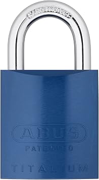 ABUS 83AL/45-300 S2 Schlage Rekeyable Padlock Aluminum Body with 1-Inch Shackle, Blue Zero-Bitted