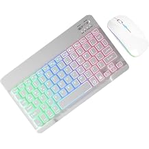 Wireless Keyboard and Mouse - RGB Keyboard Combo, Portable Lighting | 7 Colors Backlit Wireless Mouse Set, Quiet Slim for Business, School, Office, Gaming Workstation