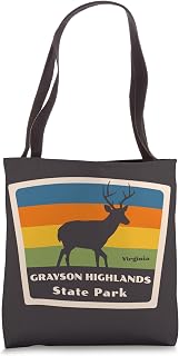 Retro Grayson Highlands State Park Virginia Deer VA Souvenir Tote Bag
