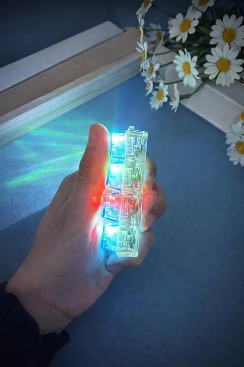 Fidget Anti Stres Oyuncak, Işıklı Mekanik Klavye, 4'lü Click Sesli Tuş, Şeffaf LRS6520656065206