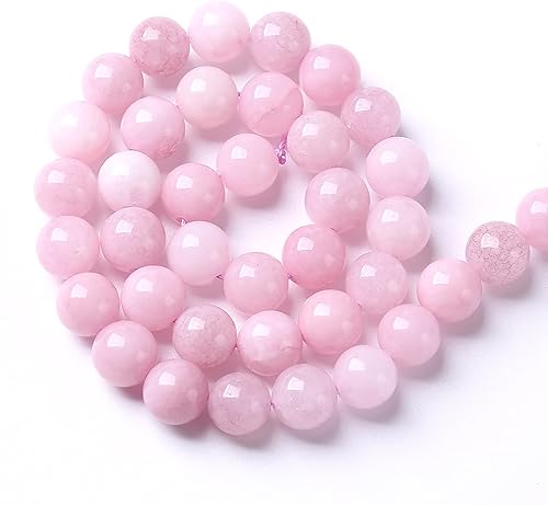 Vista 221 de 38 cuentas de cristal de cuarzo rosa brasileño de piedra natural de 0.394 pulgadas para hacer joyas y pulseras Cuarzo rosa de Brasil