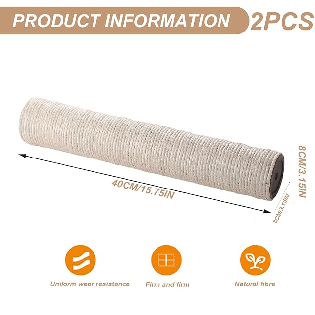 Foto 2 de 6 de 2 Piezas de Repuesto para rascador de Gato Poste rascador de Repuesto de sisal Natural de 16 Pulgadas Piezas…