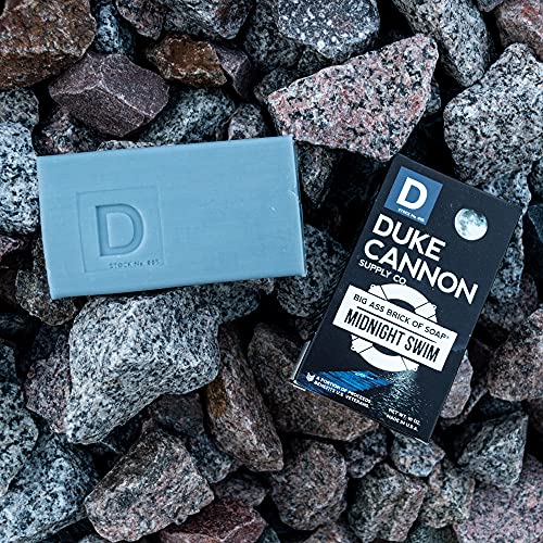 Duke Cannon Supply Co. Big Ass Brick Of Soap Bar For Men Midnight Swim (Ocean & Green Scent) Multi-Pack - Superior Grade, Extra Large, Masculine Scents, All Skin Types, Paraben-Free, 10 Oz (3 Pack) #TOP5