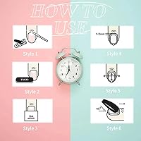 Vista 6 de 24 piezas de uñas postizas almendradas a presión de longitud media, puntas de uñas estilo stiletto, uñas postizas reutilizables con diseño de rayas