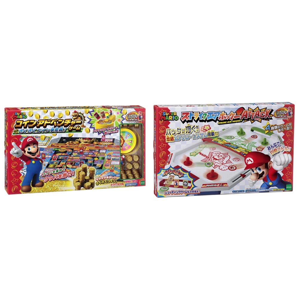 Amazon.co.jp: エポック(EPOCH) スーパーマリオ コインアドベンチャーゲーム ざくざくコイン争奪戦 62.5x10x40cm ABS  & スーパーマリオ ストライクエアホッケー ATTACK【セット買い】 : おもちゃ