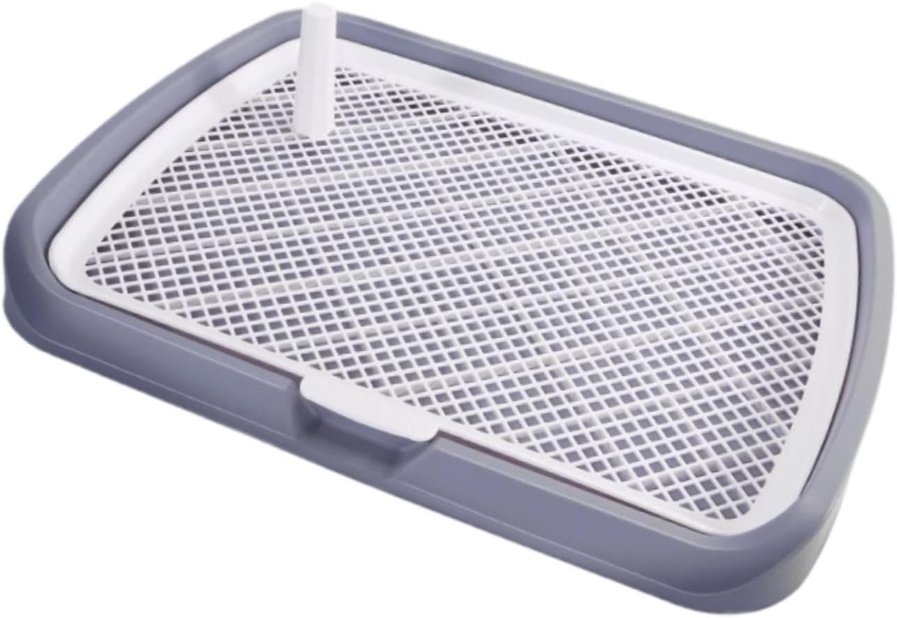 Generic Dog Potty Toilet Portable Indoor Pet Dog Training Toilet with Post for Indoor Porch Floor, Gray