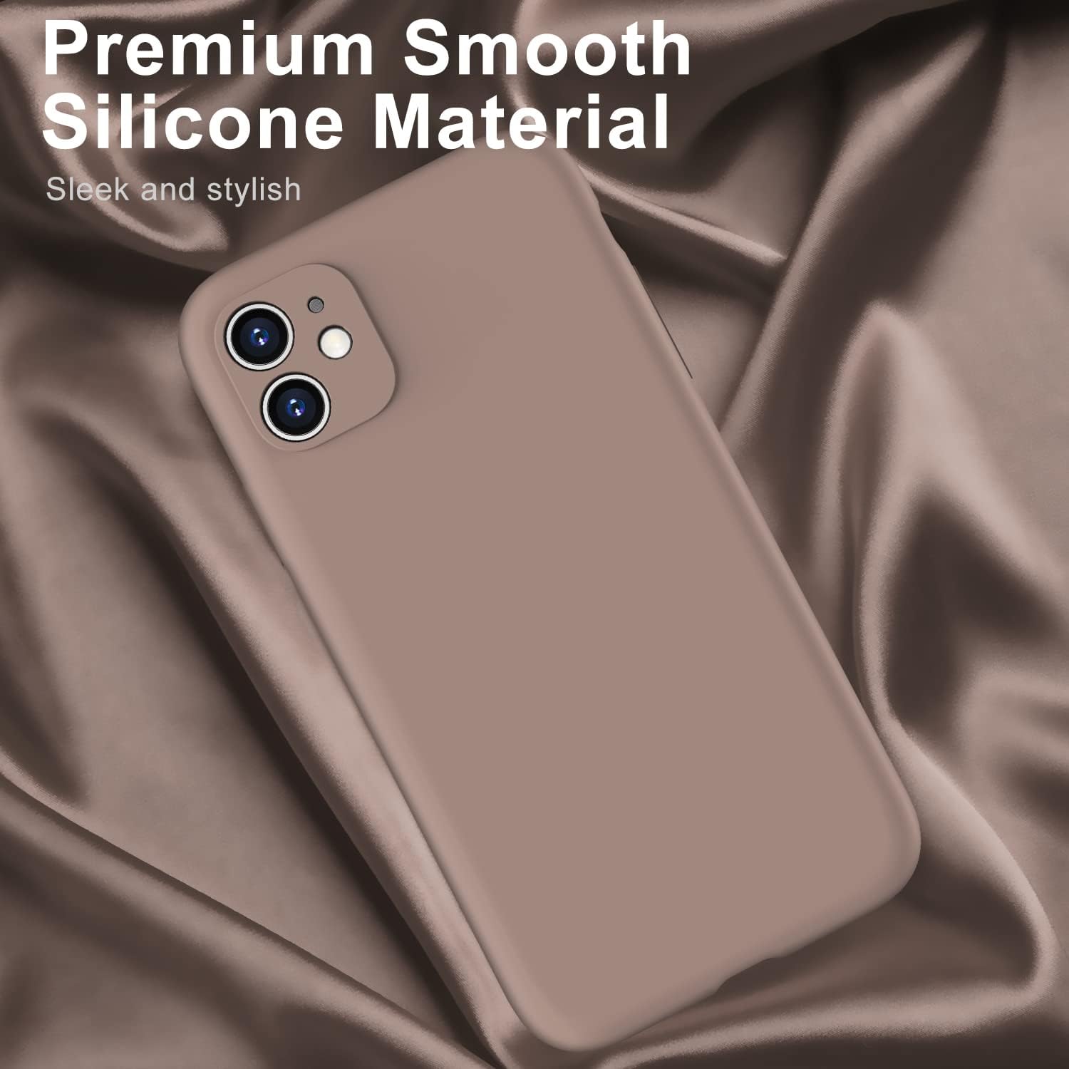 DEENAKIN iPhone 11 Case with Screen Protector,Pass 16ft Drop Test Shockproof Durable Soft Flexible Silicone Gel Rubber Cover,Slim Fit Protective Phone Case for iPhone 11 6.1" Light Brown