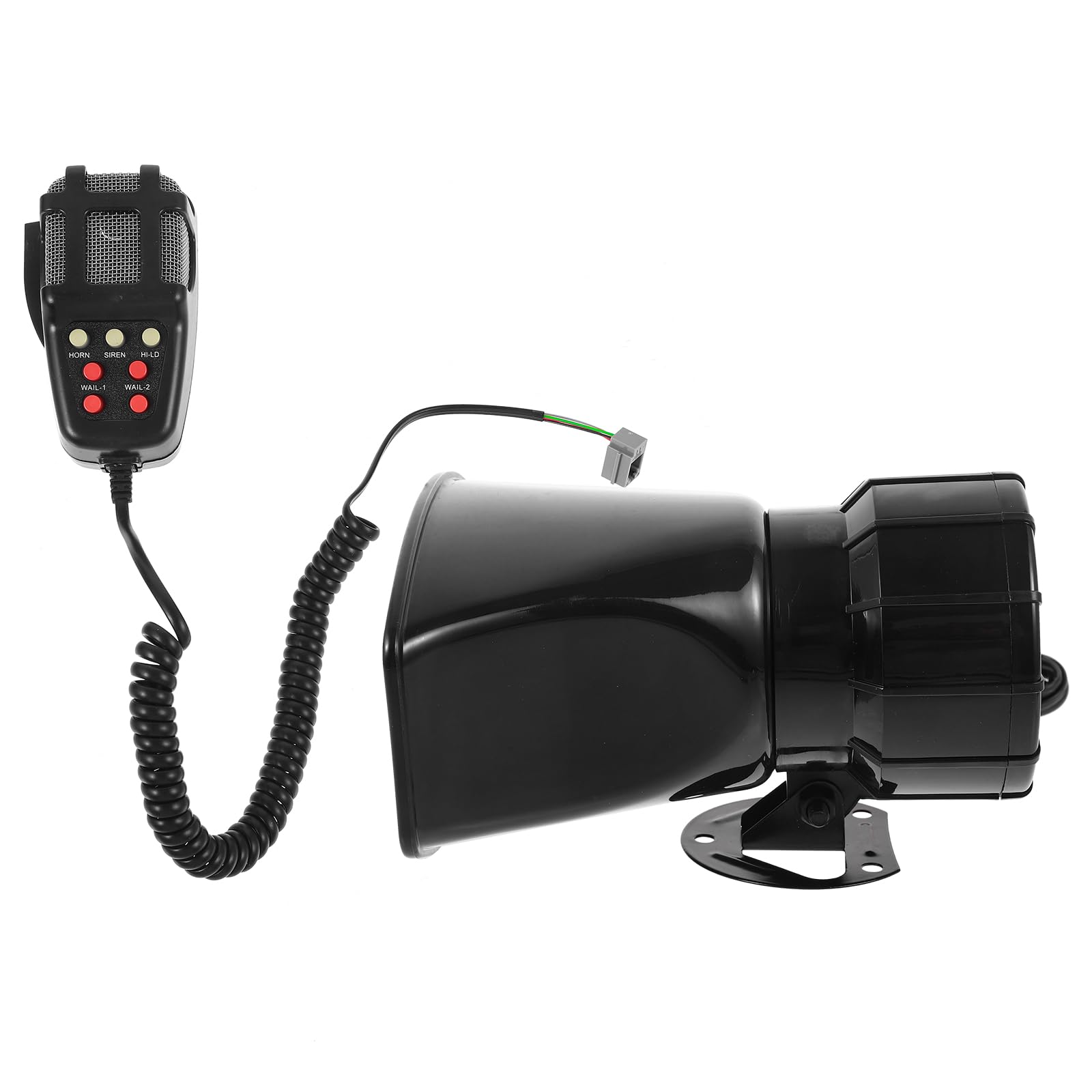 Clacson Antifurto 12v in Plastica Nero per Auto e Camion | 7 Toni, Funzione di Registrazione Integrata, Sistema Pa Allarme Sonoro