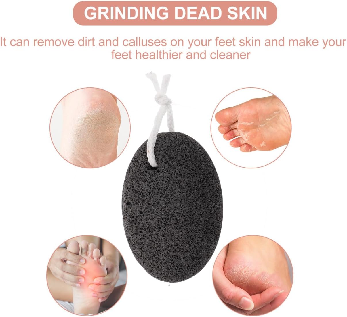 KALLORY 3Pcs Natural Pumice Stone for Feet and Hands Lava Callus Remover Foot File Exfoliating Stone to Remove Dead Skin and Corns Foot Care Tool for Home and Salon Use