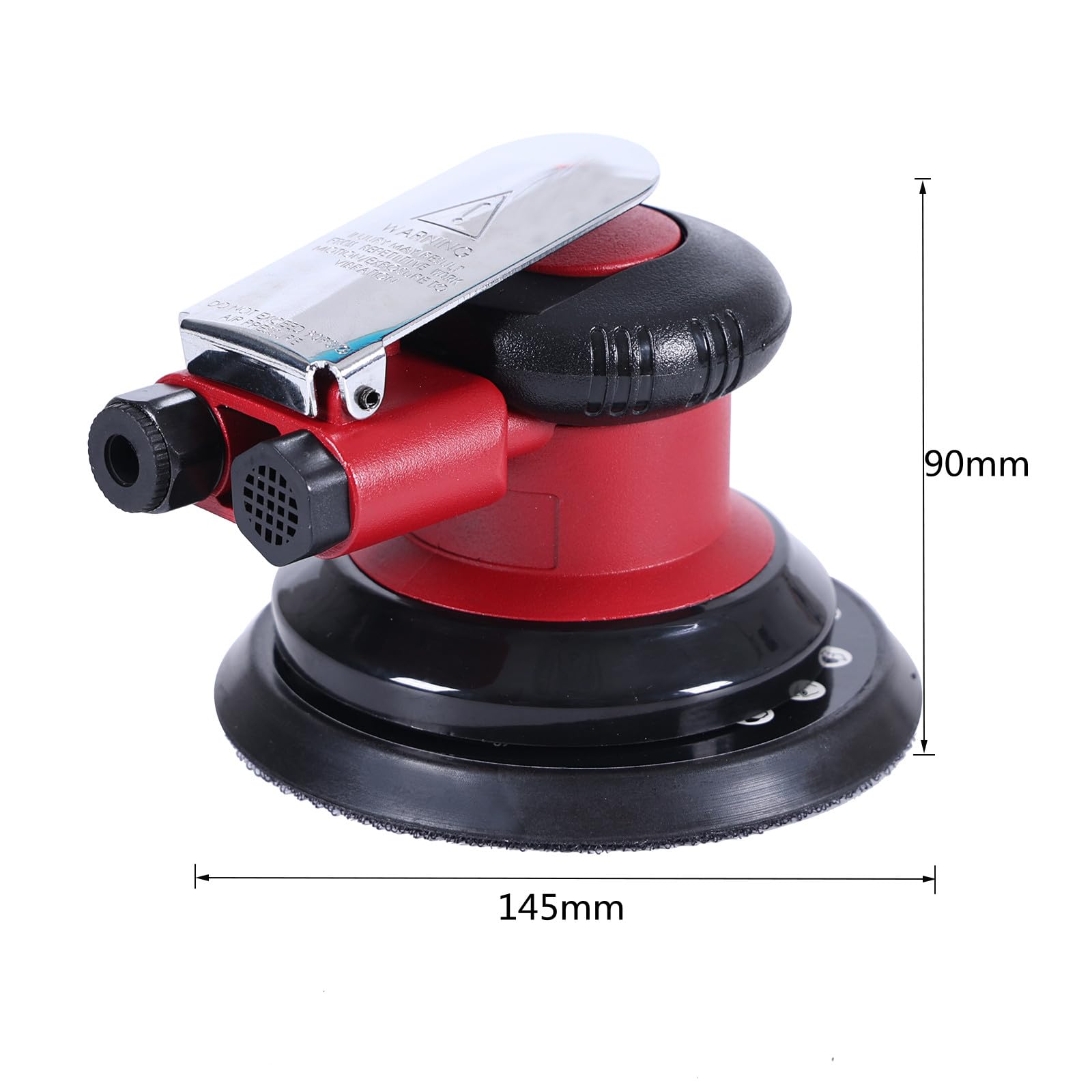 Professional Air Random Orbital Palm Sander, Heavy Duty Dual Action Pneumatic Sander with 1pc Backing Plate (5 inch) - Image 2
