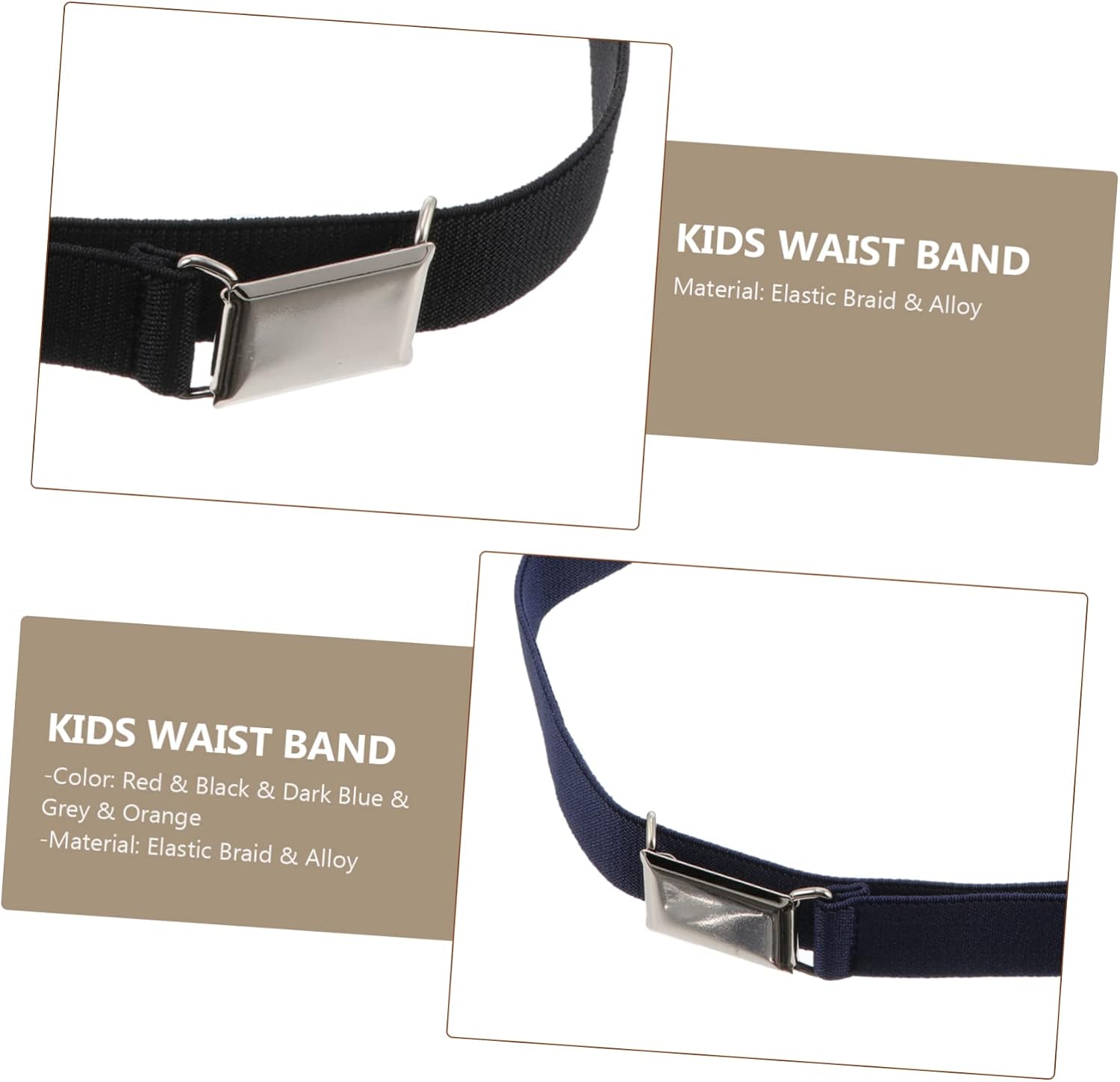 5pcs Boys and Girls Elastic Waistband for Boys Youth Belt Buckles Simple Waistbelt Stretch Waist Band