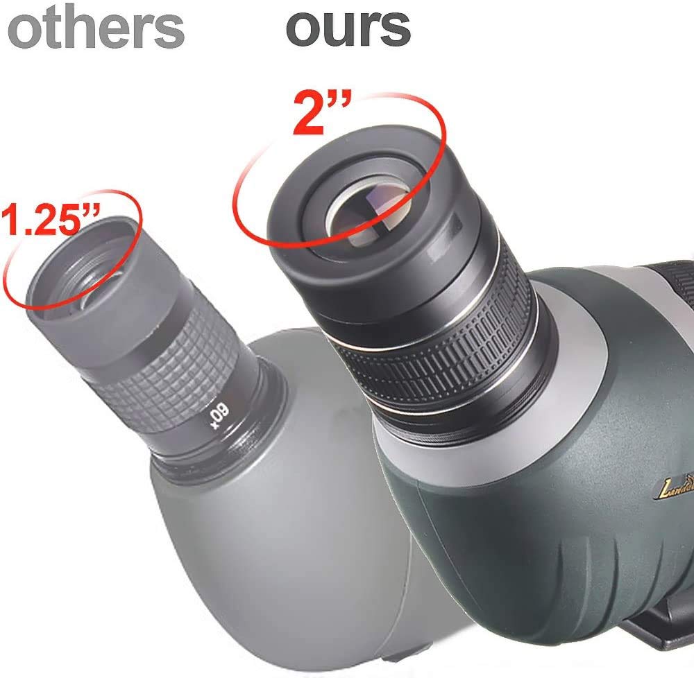 Landove Telescopio impermeable para observación de aves, tiro con arco, actividades al aire libre, con trípode y adaptador de Digiscoping, obtén la belleza en la pantalla