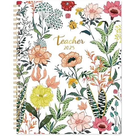 2025 Teacher Planner - 2025 Lesson Planner, Jan. 2025 - Dec. 2025, 8'' x 10'', Lesson Plan Book, Weekly and Monthly Homeschool Planner, 2025 Planner with Inspirational Quotes Cover