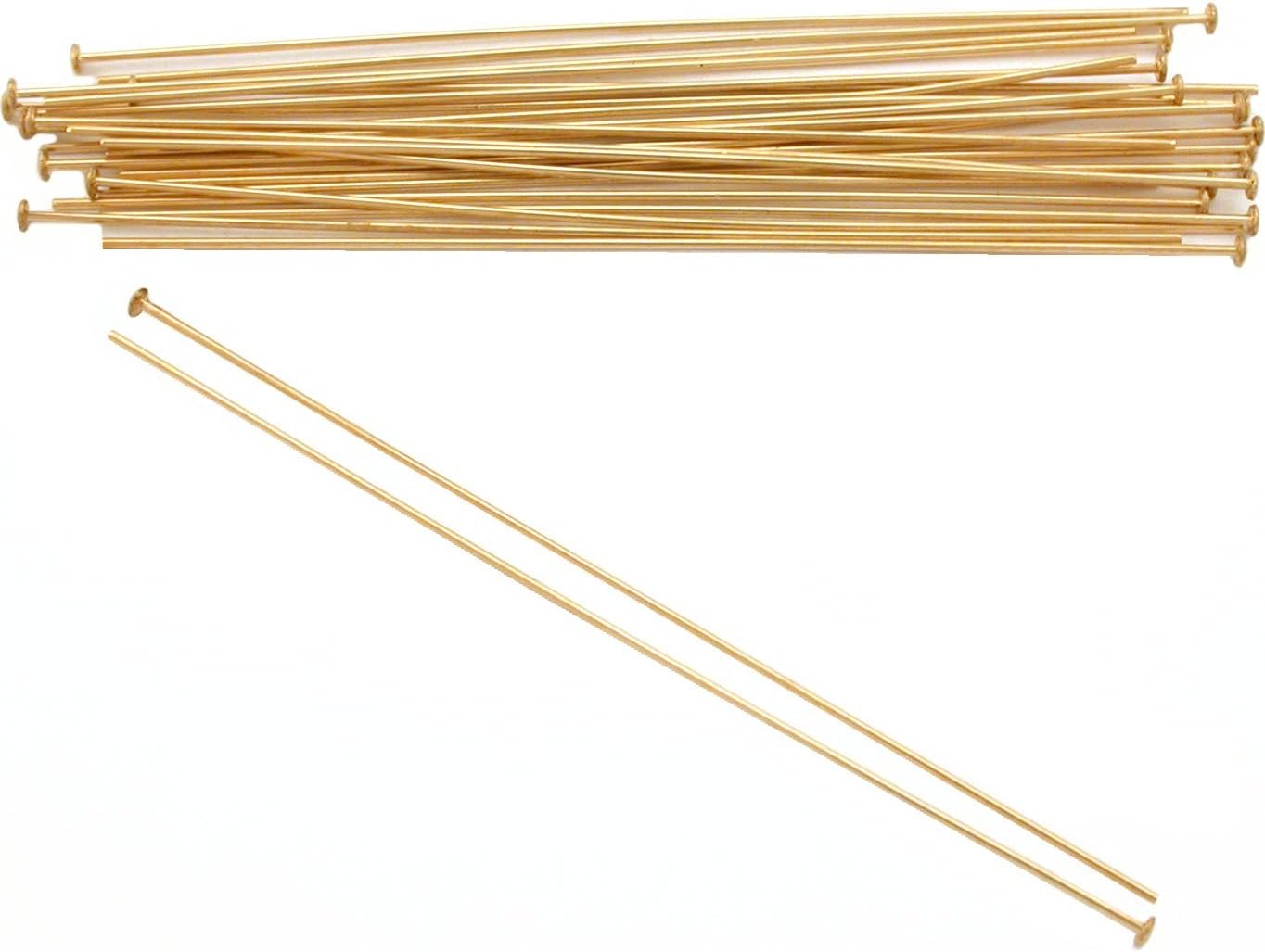 FindingKing 25 14K Gold Filled Headpins Jewelry 24 Ga 2 Inches New