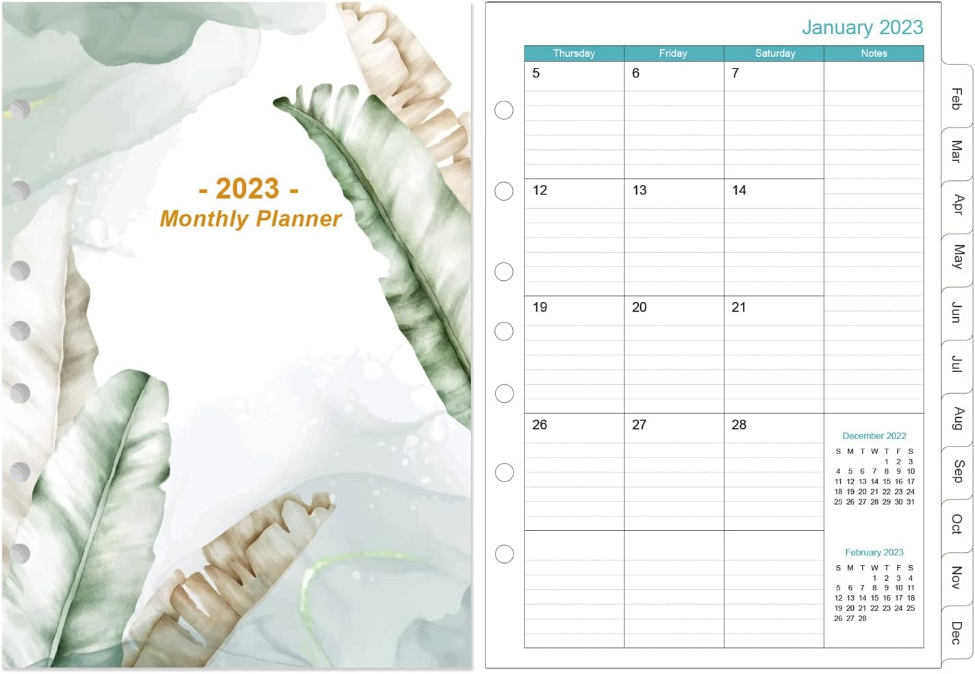ZGMJ 2023 Monthly Planner Refill, Runs from January 2023