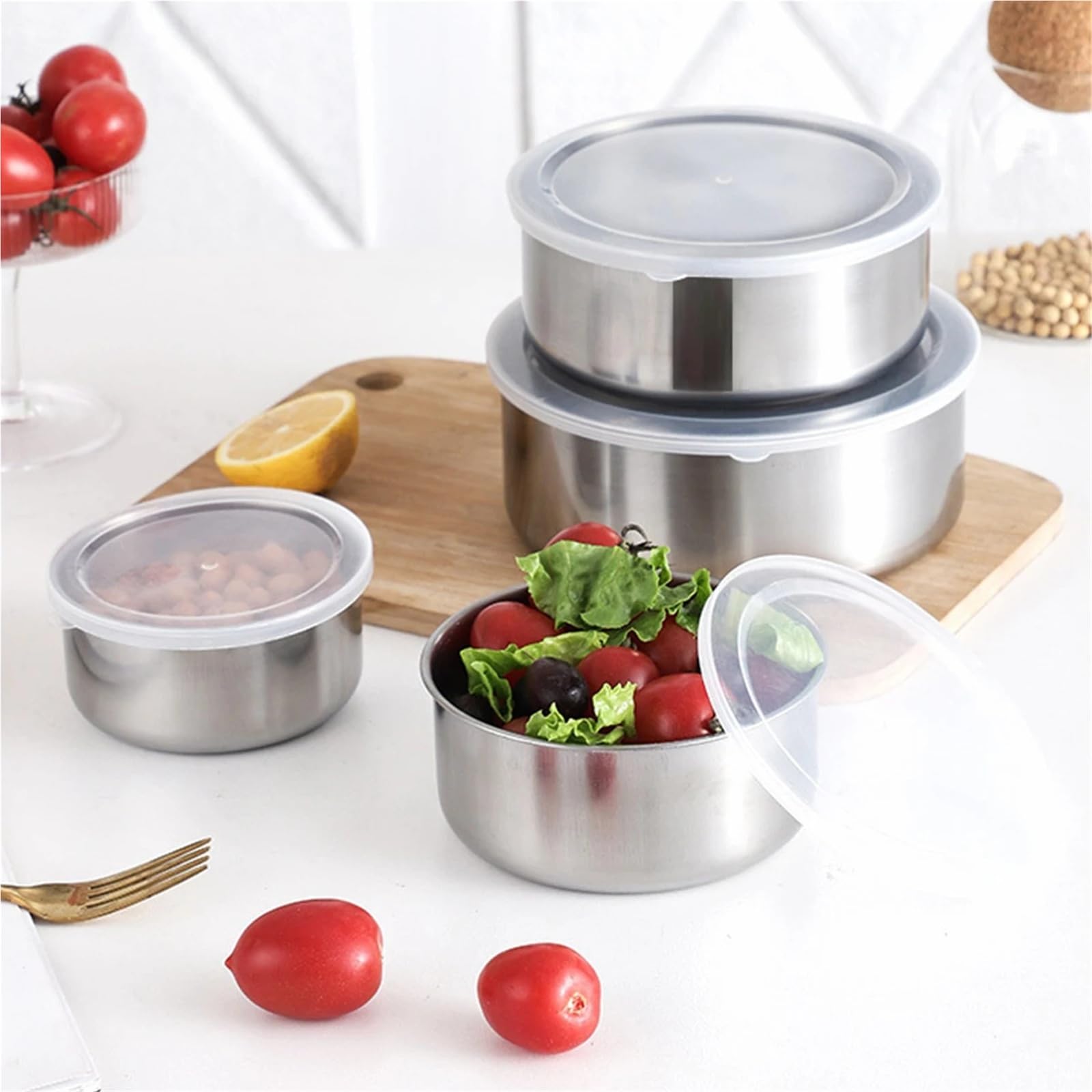 Tazón Para Mezclar Tazones for mezclar de acero inoxidable con tapas