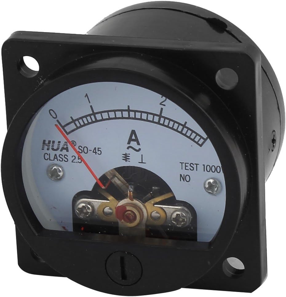 Sourcingmap SO-45 Class 2.5 Accuracy AC 0-3A Analog Ammeter Panel Meter Black