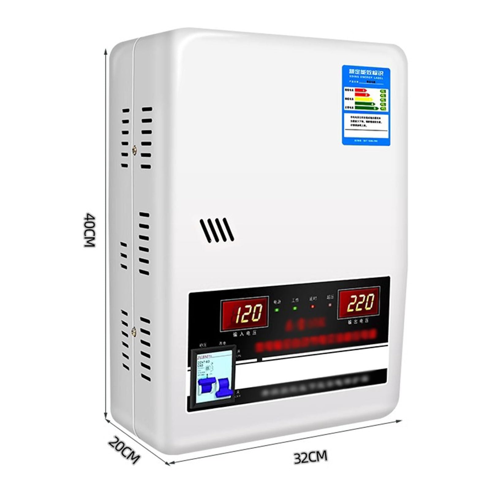Regulador de Voltaje automático, Estabilizador Tension de 220V, Estabilizador de Voltaje para electrodomésticos, Transformador de Voltaje AC monofásico, Rango de Voltaje: 120-280V,15000W