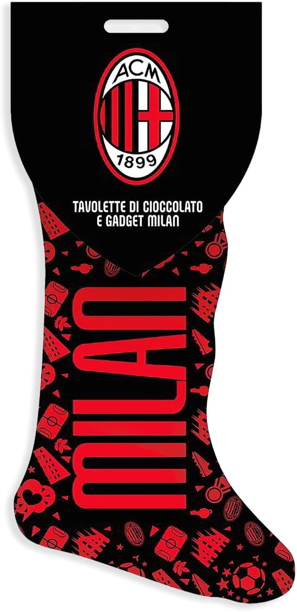Calza del Tifoso Milan Epifania 2025 con Cioccolato Senza Glutine 180g