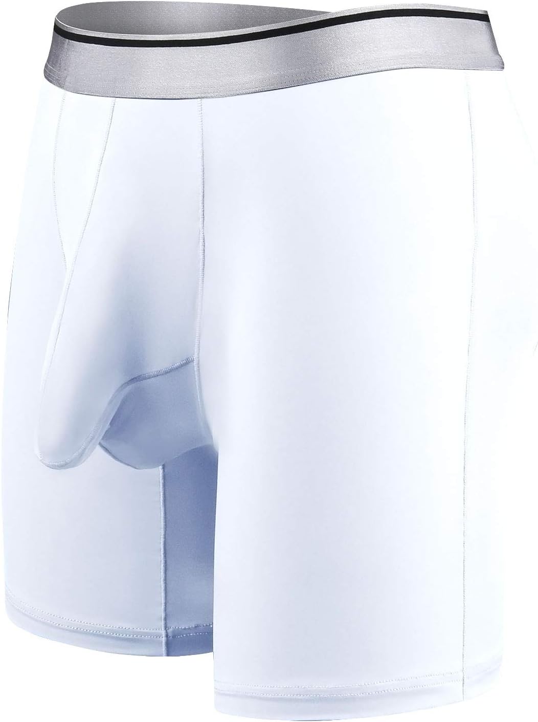 Men's Underwear Silky Smooth Boxer Briefs Long Leg Quick Dry Boxer Briefs with Separate Pouch