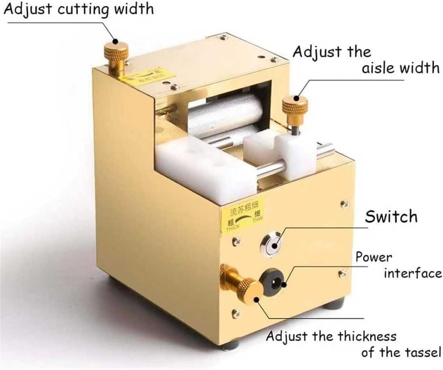 Electric Rechargeable Paper Quilling Machine, DIY Fringer Cutting Machine, Paper Art Tassel Rolling Tool, Cutting Speed Up to 350 Times/min, Adjustable Tassel Depth and Width