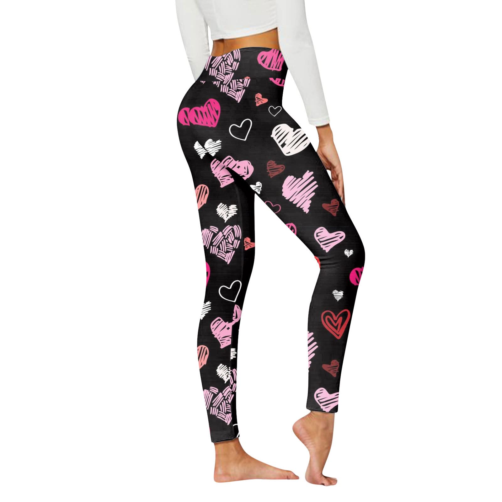 GenericWomens Casual Pants Heart Print Sports Leggings Women Leggings Calf Height