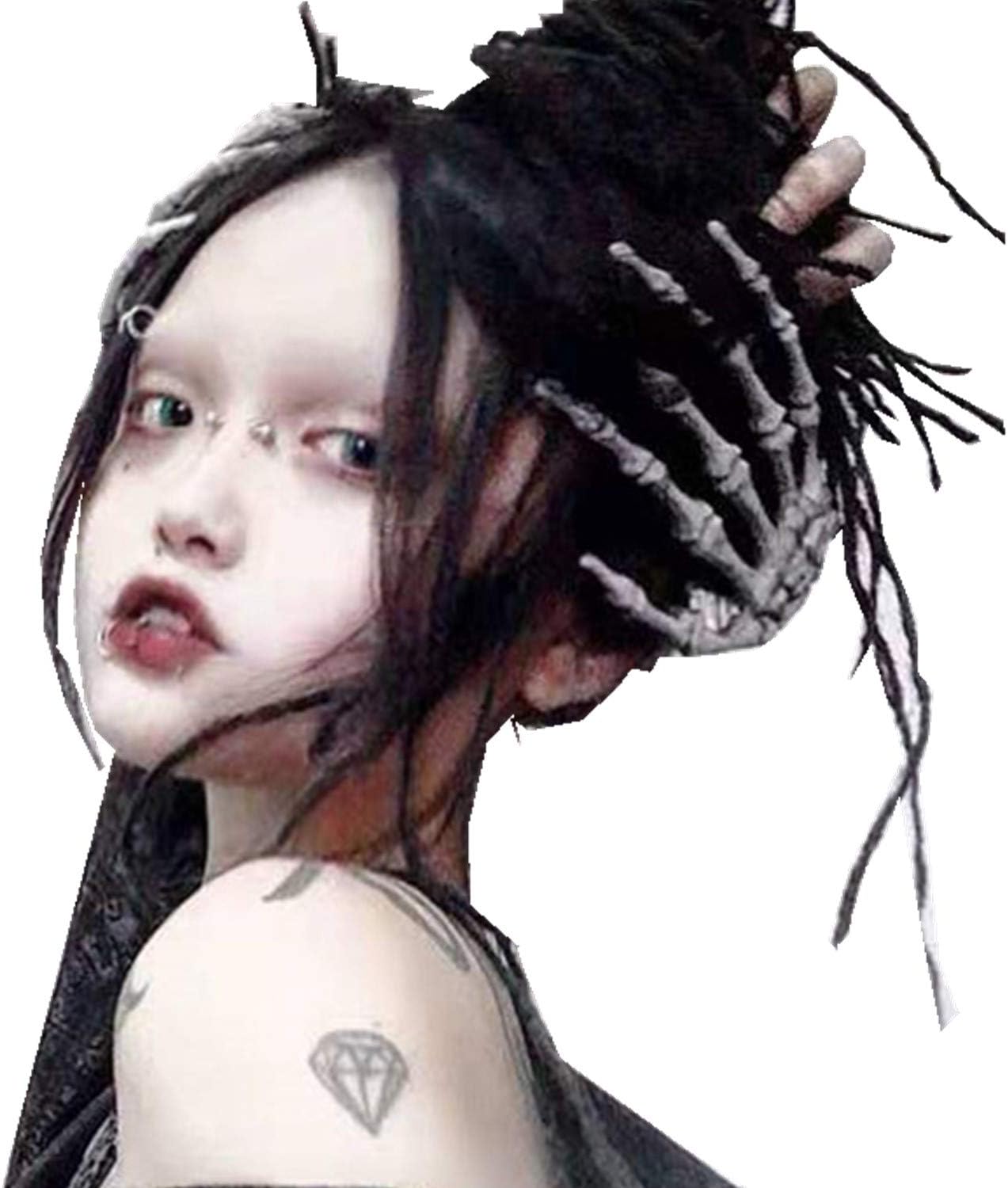 ADIASEN2PCS Big Skull Hair Clip For Women,Hand Skeleton Girl Barrettes,Halloween Hair Accessories