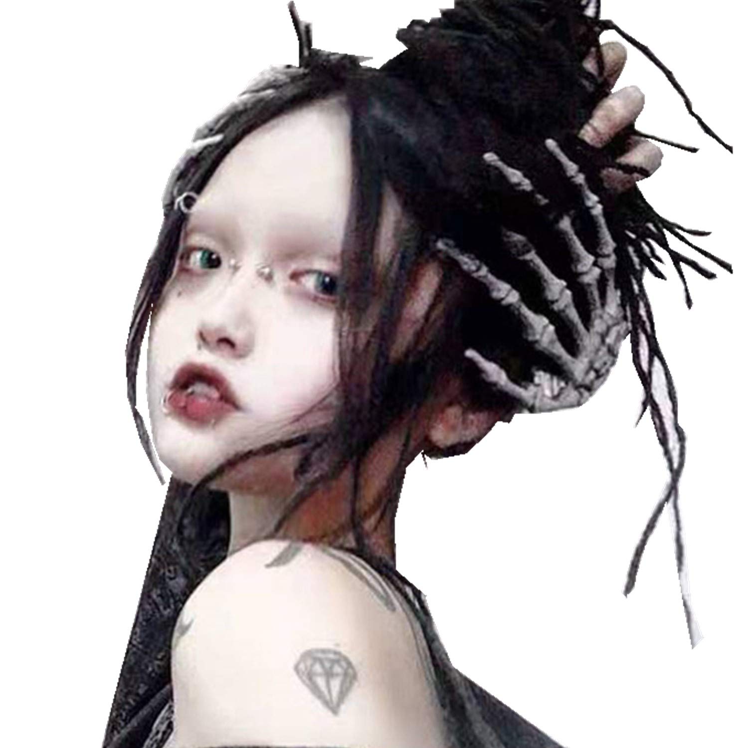 ADIASEN2PCS Big Skull Hair Clip For Women,Hand Skeleton Girl Barrettes,Halloween Hair Accessories