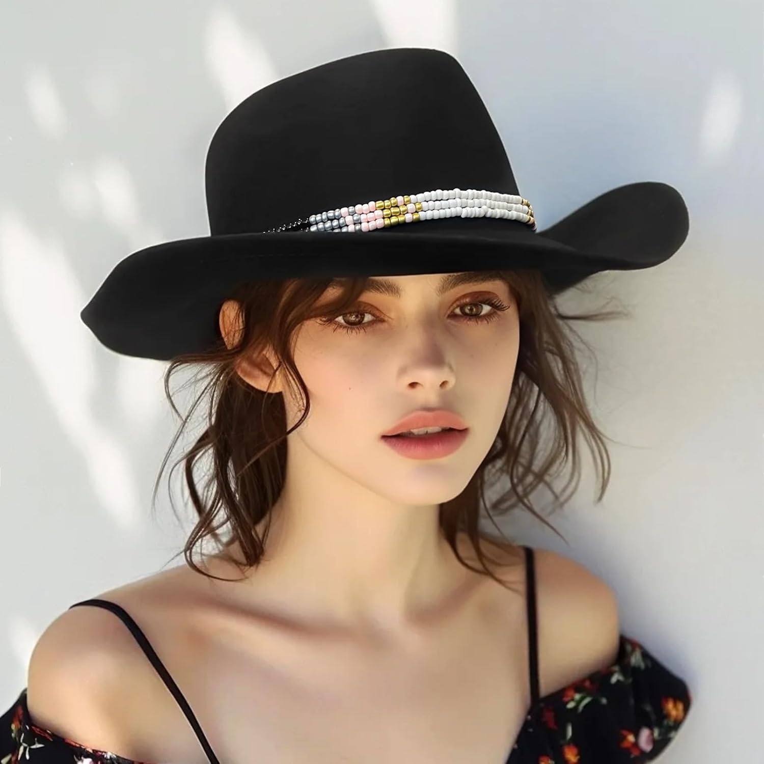 Cowboy Hat Bands for Men Women, Leather Hatbands Belt for Cowboy/Western/Fedora/Cowgirl Hats Multicolor - Image 3