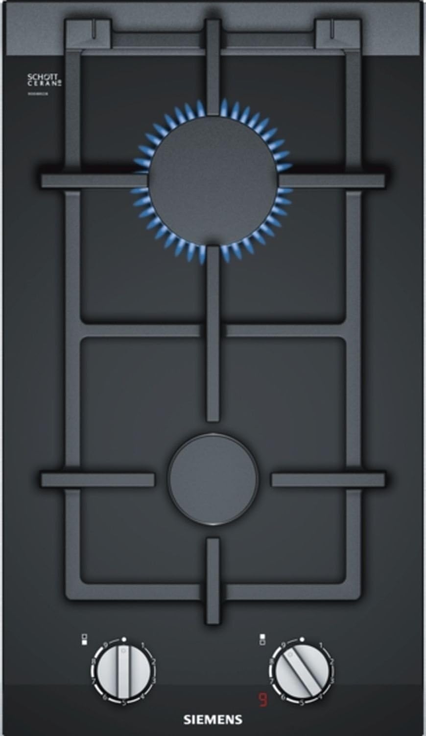 Siemens er3 a6bd70d Black Built-in Gas Hob – Plate (Built-in, Gas, Glass and Ceramic, Black, Rotary, Top Front)