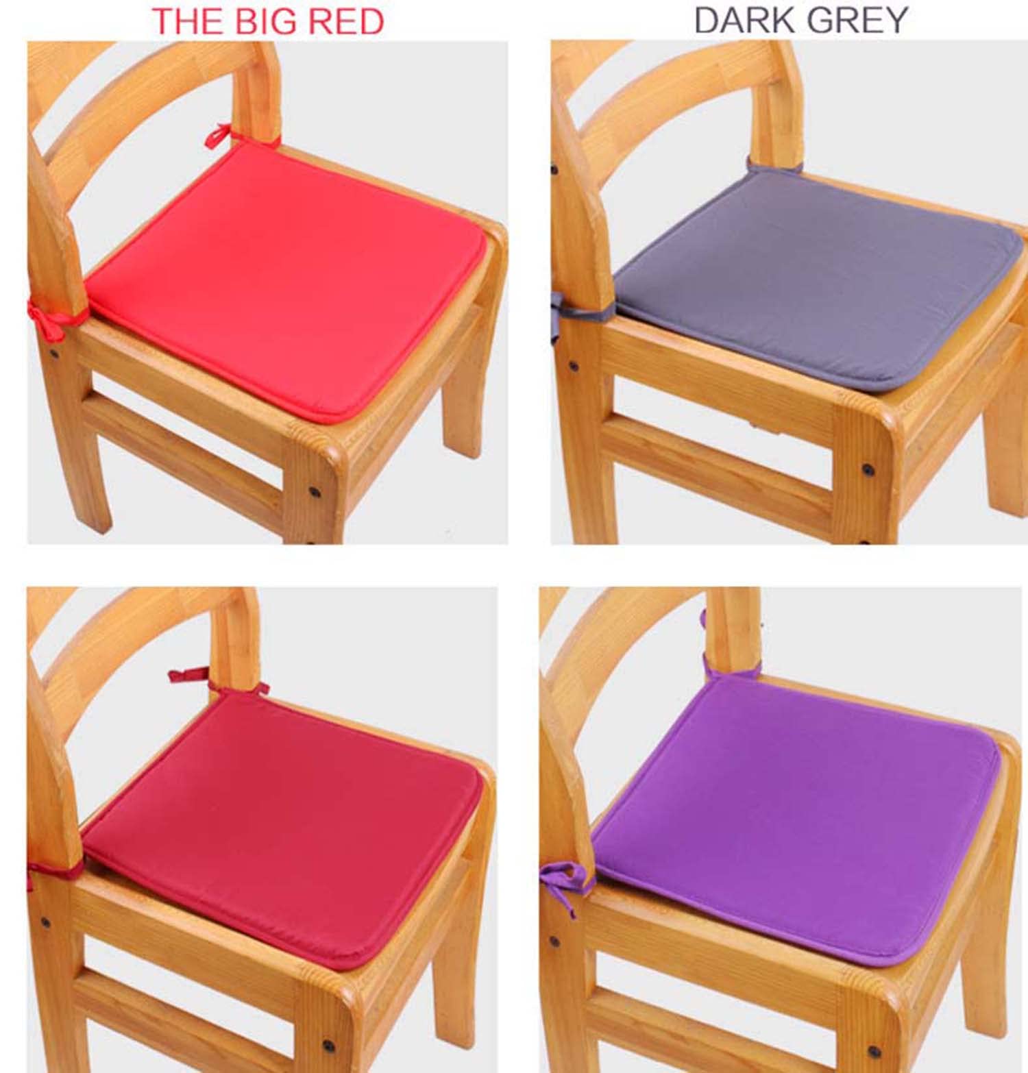 Lot de 2/6/8 coussins de chaise avec attaches 40 x 40 cm, coussins de chaise de salle à manger antidérapants pour jardin, coussin de siège d’intérieur/extérieur (8 pièces, bleu marine)