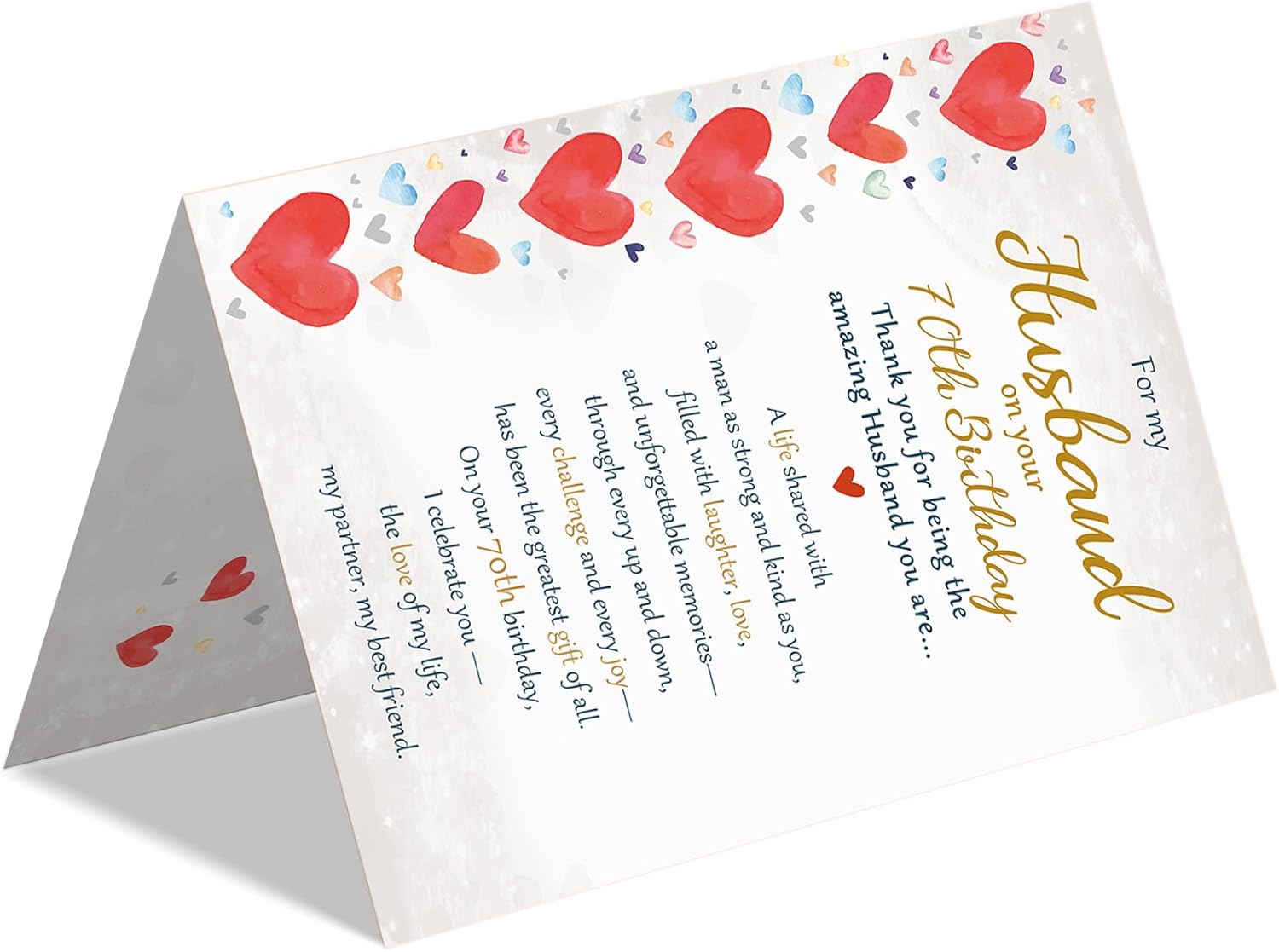 Funny 70th Birthday Card Gifts for Husband from Wife, Happy 70th Birthday Decorations for Men-8x5.3 Inches, Double-Sided - Image 5