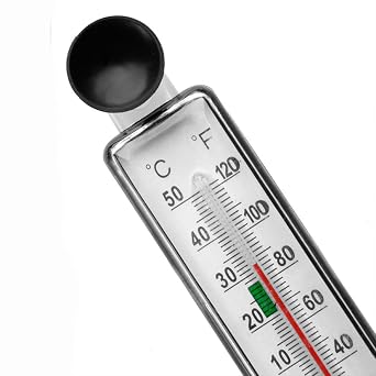 Aquarium Thermometer FC Scale Shatterproof Shell 5.7 Inch Suction Cup Mount Fish Tank Temperature Gauge for Freshwater Saltwater Aquarium