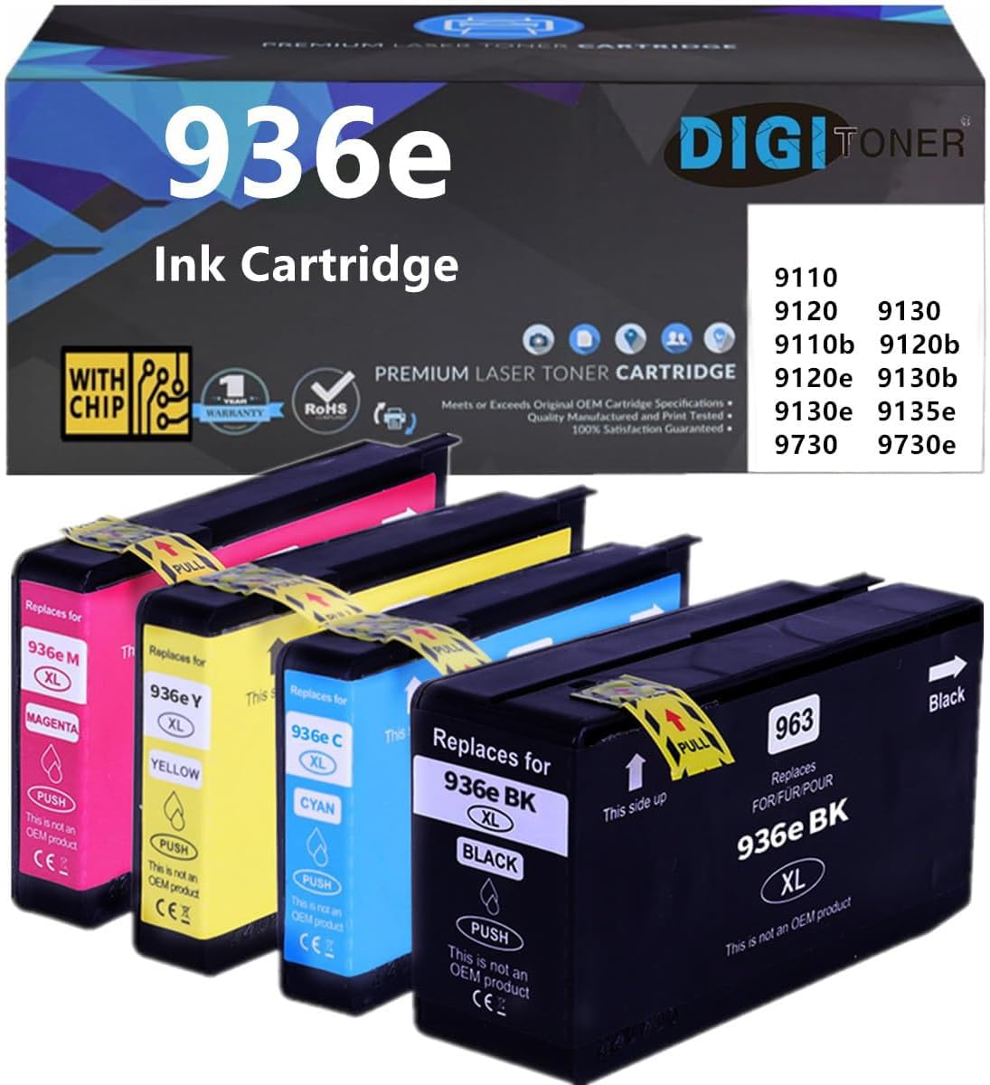 DIGITONER 936XL 936 936e Ink Cartridge Replacement for 936 936e 936XL Ink Cartridge for use in HP OfficeJet 9110 9120 9130 9110b 9120b 9120e 9130b