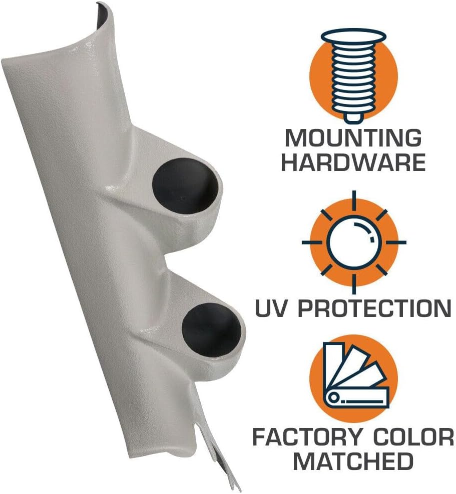 Gray Full Size Dual Gauge 52mm Pillar Gen 5 ABS Plastic for Chevy for Camaro 2010-2015