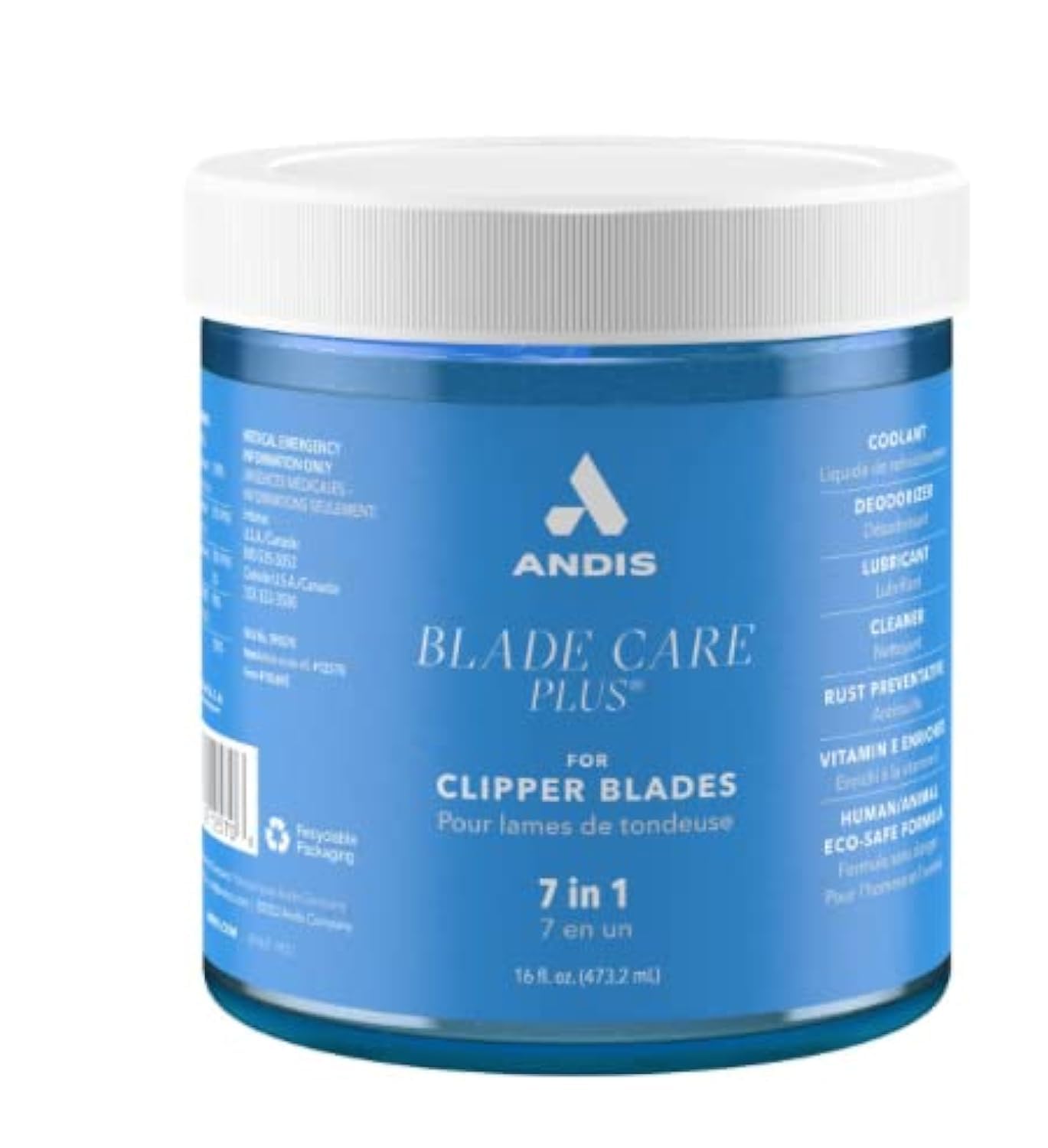 AndisBlade Care Plus Cleaner 7 in 1 For Clipper Blades 473 ml