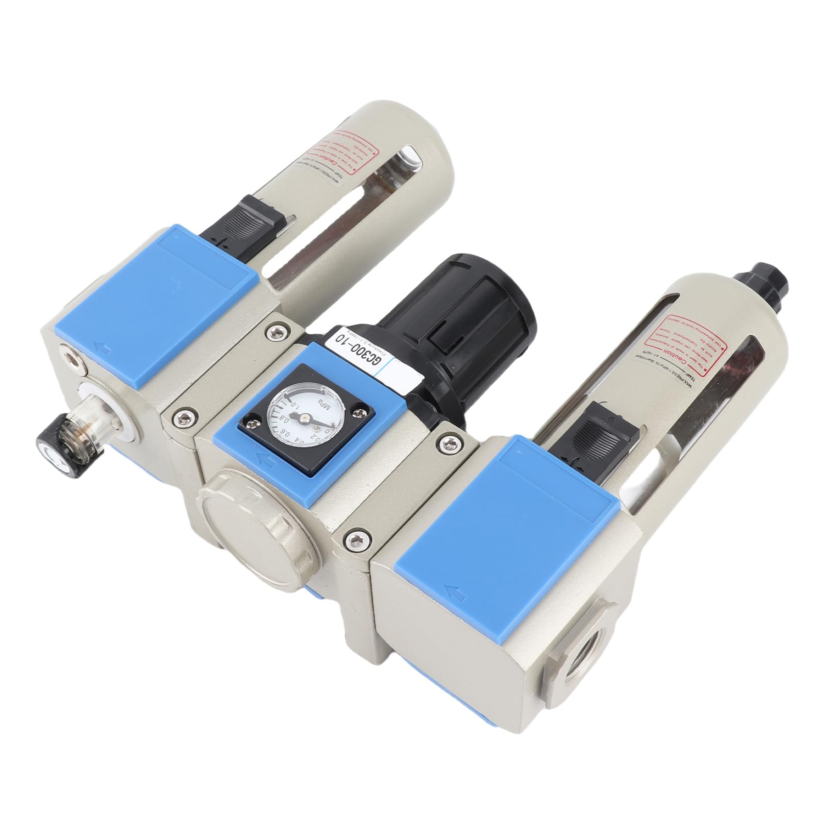 Aramox Filtro di Flusso del Compressore d'aria Regolatore di Pressione in Lega di Alluminio Unità Lubrificatrice Separazione Acqua-olio da 40 Micron da 0,15 a 0,9 MPa per Officine di Linee Aeree e