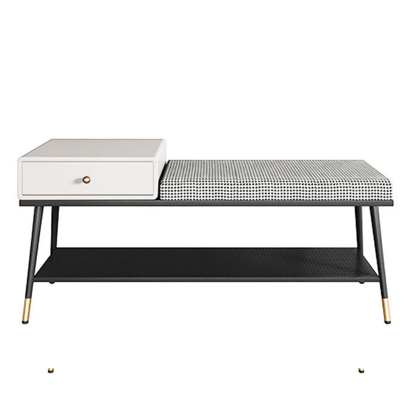 LWJSOCP Entryway Shoe Bench with Comfortable Seats and Metal Shoe Racks Hallway Storage for Living Room and Cloakroom Home Decor