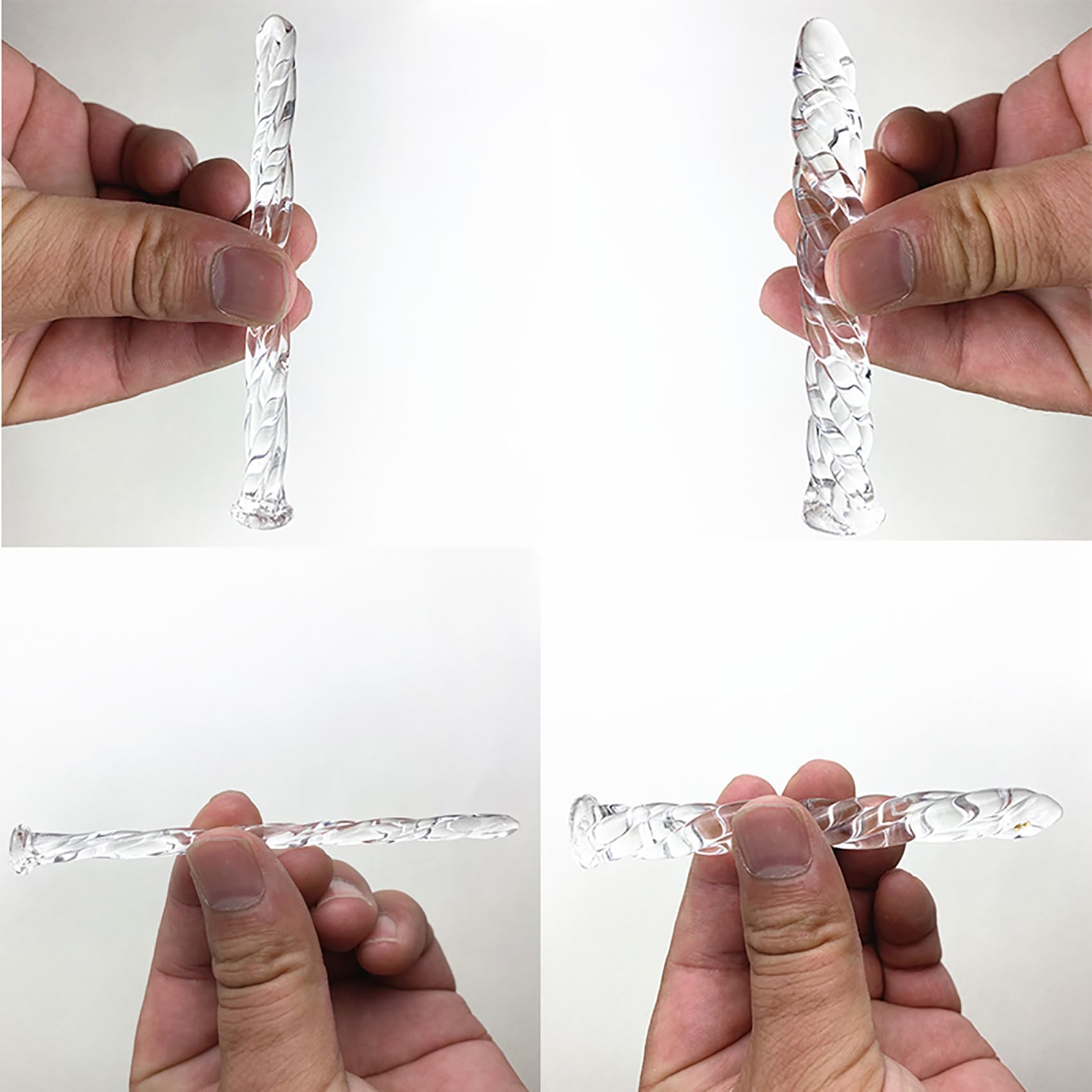 10Cm Lang Glas Gewinde Harnröhren Dilatatoren Glattes Kristall Glas Penis Plug Stab Dilator Urethral Katheter Sounding Harnröhren Stimulation Masturbation Sexspielzeug Für Männer,Clear,Set