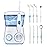 TUREWELL Water Flossing Oral Irrigator, 600ML Dental Cleaner 10 Adjustable Pressure, Electric Oral Flosser for Teeth/Braces, 8 Replacement Jet Tips for Family (White)
