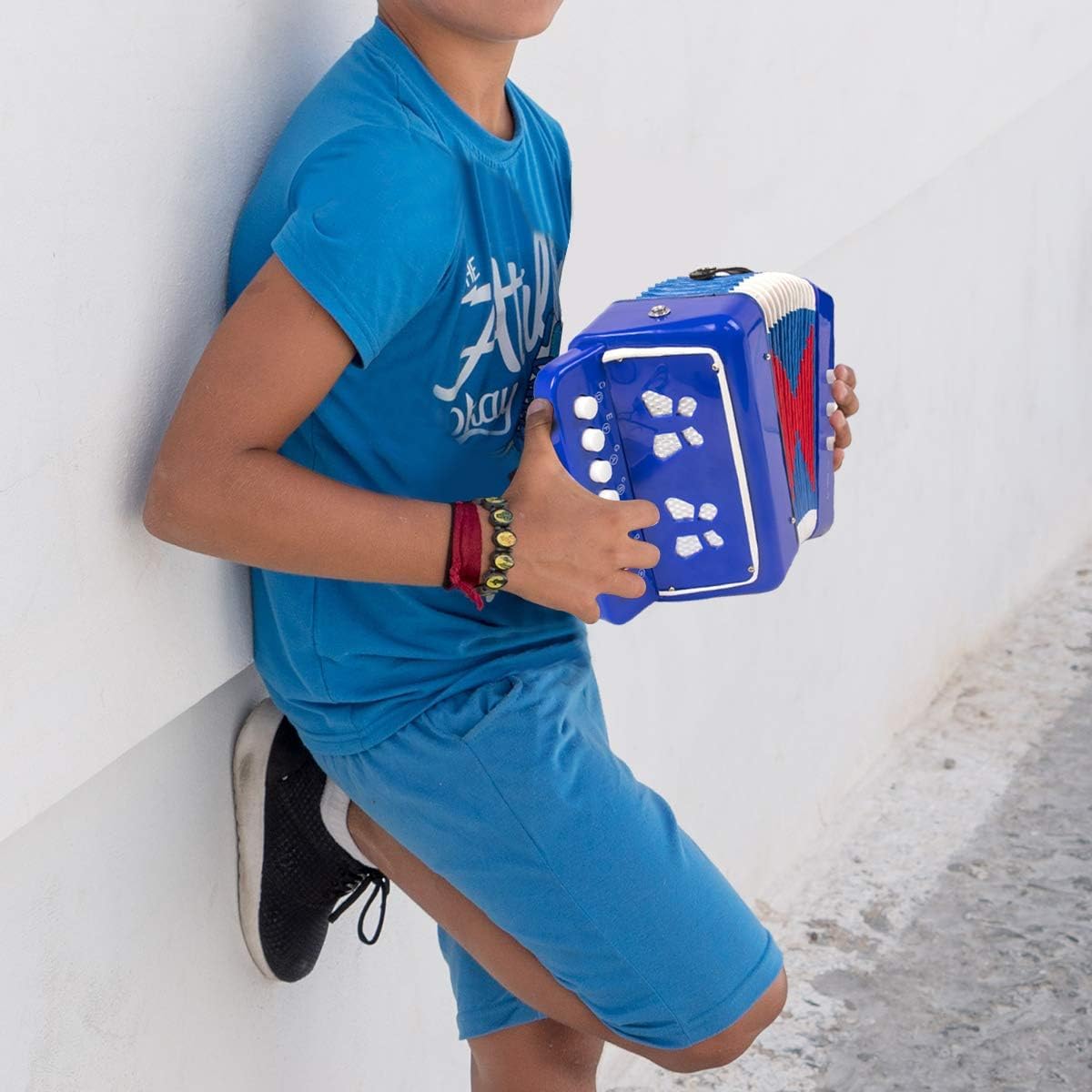 Fisarmonica,Fisarmonica per Bambini,Fisarmonica Adulti,Entry Level Organetto 7 Tasti e 3 Bassi,Con Cinghie Regolabili,Adatto a Studenti, Bambini, Adulti Principianti,Può Essere Utilizzato Come Regalo