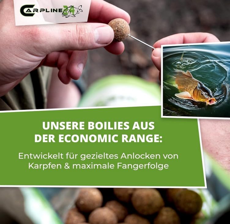 Boilies Fischmehl Neutral - 10 kg - 20 mm - Karpfenköder zum Angeln, Futterboilies zum Anfüttern von Karpfen, Carp Baits, Angelfutter mit Lockstoff