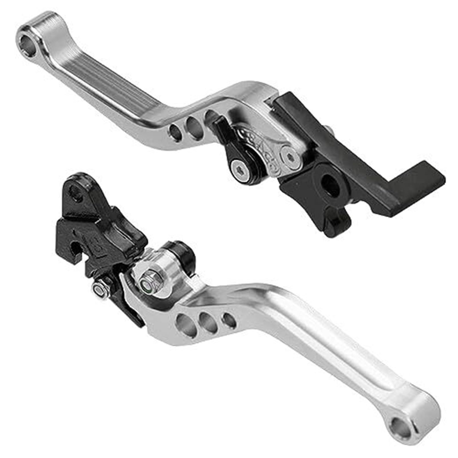 FLBZBLKASL Motorcycle Short Brake Clutch Levers 1 Pair Motorcycle Break Clutch Levers Adjustable 7/8" Motorbike Brake Handle Lever 22mm Handlebar CNC Aluminum Drum Disc Motor Scooter