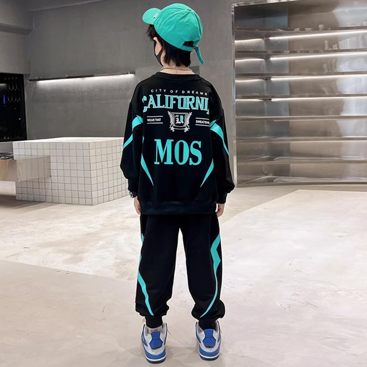 linboo Survêtement pour enfant garçon - 2 pièces - Jogging - Sweat à capuche et pantalon - Vêtements de sport - Tenue de loisirs