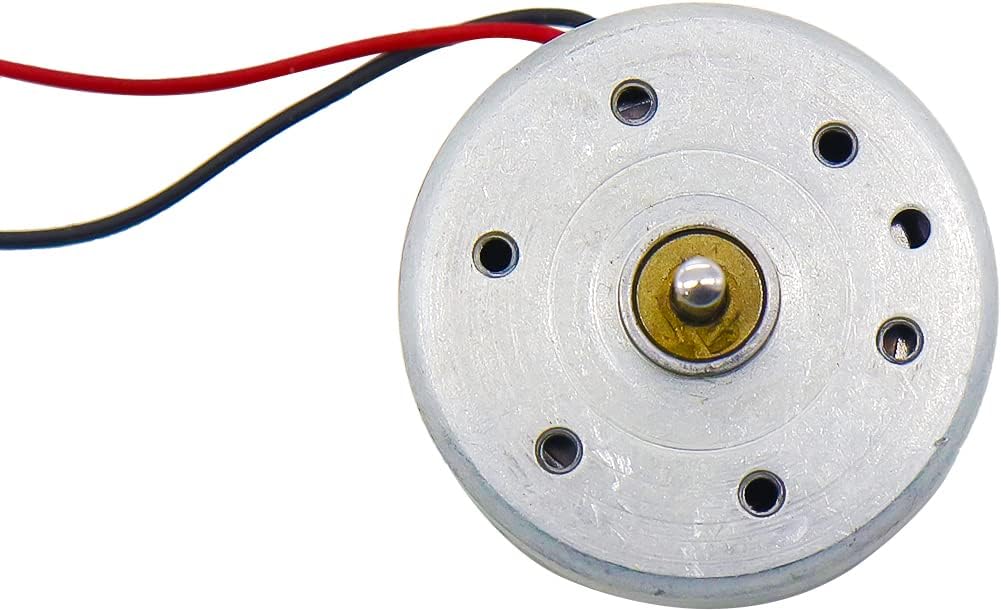 Electronic Spices DC Motor Mini Electric Motor Flat Cylinder Motor RC Toys High Speed (4v to 12V) WITH LONG SHAFT PACK OF 2