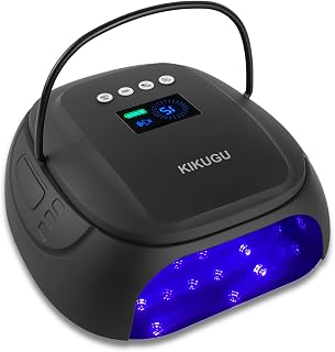 Cordless UV LED Nail Lamp,126W Rechargeable Nail Dryer for Gel Nails,Fast Curing Lamp Manicure,Pedicure,Ideal for Nail Salon(Black)